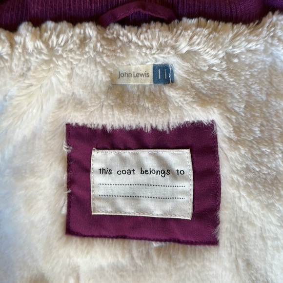 JOHN LEWIS England Girls Purple Puffer Jacket with Hoodie Size 11 - Picture 12 of 14